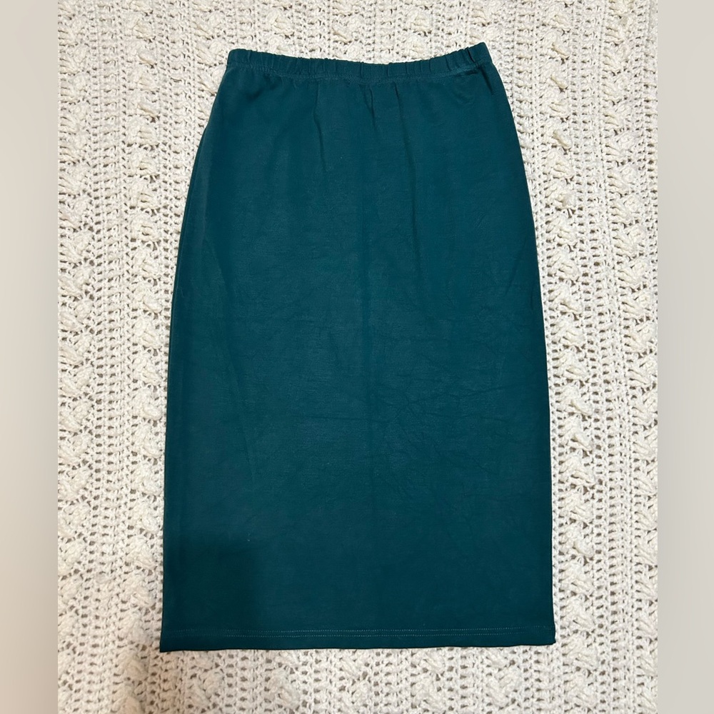 Nuggles | Classic 27” Teal Green Midi Pencil Skirt | Size Small